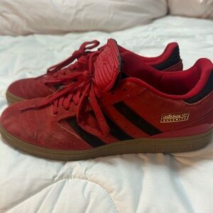 Adidas Busenitz red and black skateboard shoes size 9.5